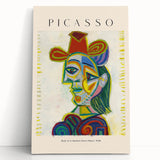 Large black and white abstract Picasso-style print on stretched canvas, suitable for kitchen or bedroom wall art.