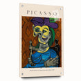 Large abstract wall art on acrylic glass depicting Picasso-inspired designs in vibrant colors.