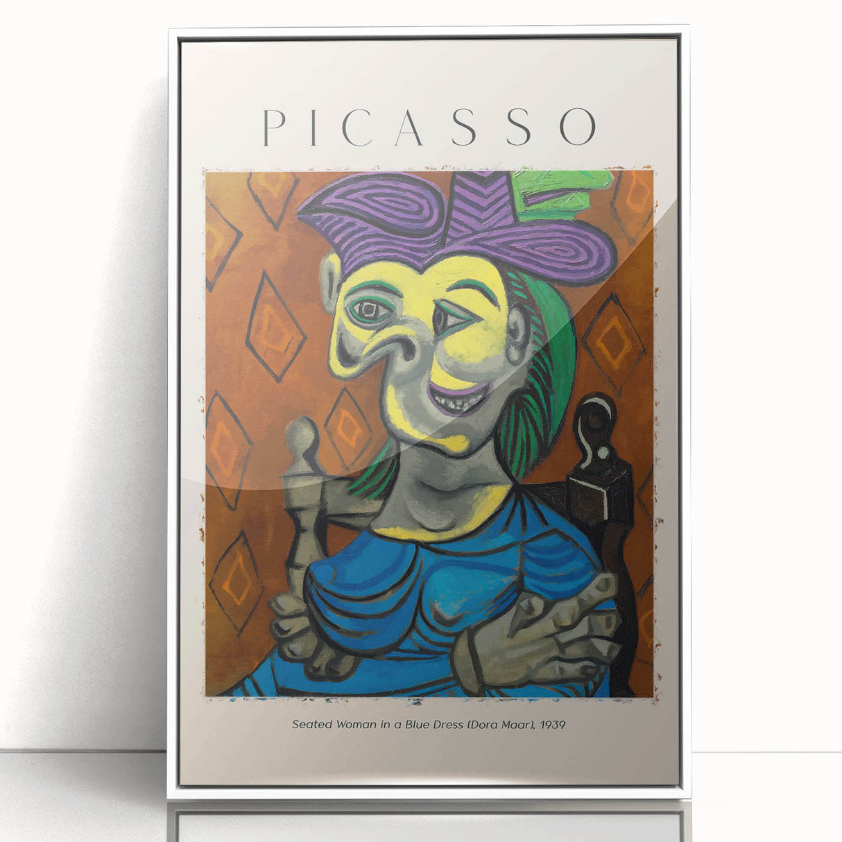 Art deco poster featuring a modern art wall decor design in muted gray tones on framed acrylic, ideal for nursery wall art.