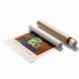 Extra large rolled print featuring avant-garde floral art in muted tones, ideal for classy bathroom wall art.