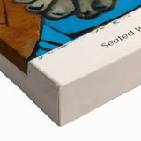 Black and white abstract landscape painting on stretched canvas, ideal for bedroom wall art.