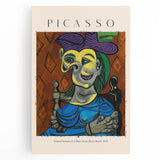 Black and white abstract Picasso-style art on stretched canvas, large format suitable as kitchen wall art.