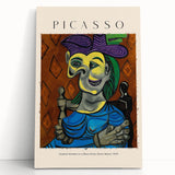 Black and white abstract Picasso design on stretched canvas, ideal for kitchen wall art or bedroom ambiance.