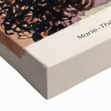 Large black and white abstract landscape painting on stretched canvas, ideal for bedroom wall art.