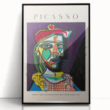 Large abstract wall art featuring a mid-century modernist design in black and white tones on a framed acrylic panel.