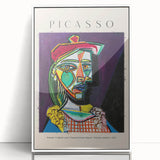 Modern art wall decor featuring a Picasso-inspired abstract design in muted colors on a framed acrylic.
