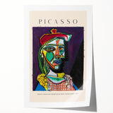 Extra large rolled print featuring abstract floral design in vibrant colors, ideal for art wall dining room.