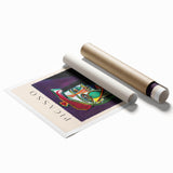 Extra large rolled print featuring Picasso-inspired abstract floral art in vibrant colors.