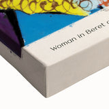 Large black and white abstract landscape painting on stretched canvas, suitable for bedroom wall art.