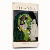 Large abstract wall art on acrylic glass featuring geometric shapes in primary colors.