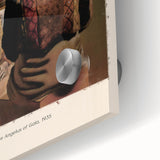 Mid-century modernist abstract design in vibrant colors on acrylic glass, ideal for dining room art.