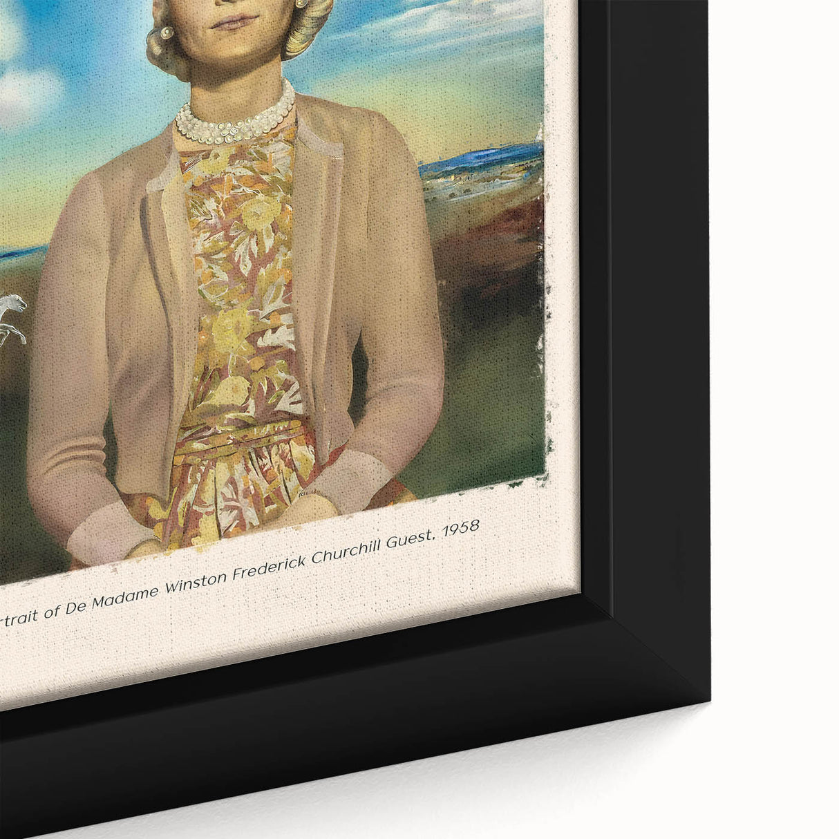 Extra large black wall art featuring a colorful, textured Salvador Dali design on a framed canvas.