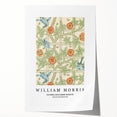 Extra large rolled print featuring a William Morris floral design in muted earth tones, ideal for art wall dining room.