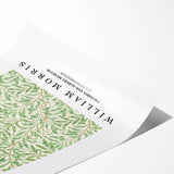 Extra large wall art featuring William Morris line art flowers in muted earth tones on a rolled print.