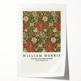 Extra large rolled print featuring a William Morris floral design in muted earth tones, ideal for art wall dining room.
