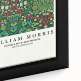Extra large black wall art featuring a colorful, textured William Morris design on framed canvas.