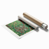 Extra large rolled print featuring a William Morris floral design in muted earth tones, ideal for classy bathroom wall art.