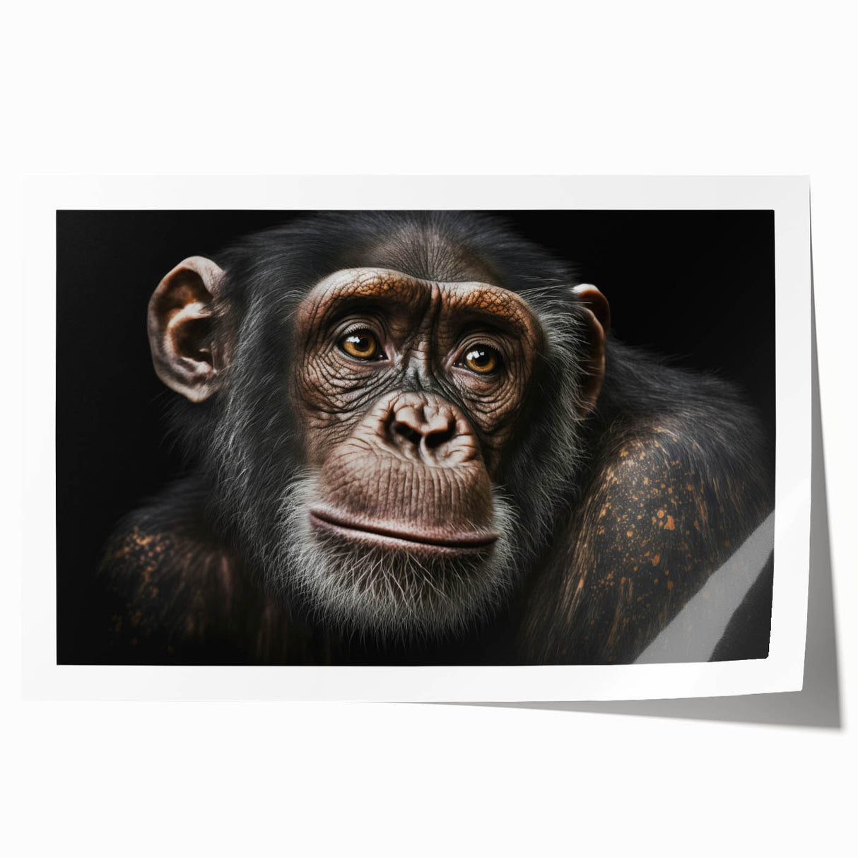 Stylish wall art print featuring a colorful monkey and chimpanzee design, showcasing vibrant illustrations on a high-quality rolled canvas, perfect for home decor.