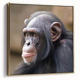 Framed wall art collection featuring a vibrant chimpanzee design with intricate details and a gold frame, perfect for enhancing modern home decor.