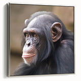 Framed wall art collection featuring a stylish design of a chimpanzee, showcasing intricate details and a sleek silver frame, perfect for modern decor.