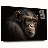 Acrylic glass wall art featuring a playful monkey and ape chimpanzee design, showcasing vibrant colors and intricate details, perfect for enhancing modern decor.