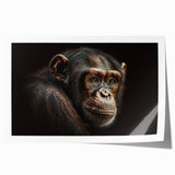 Colorful wall art featuring a whimsical chimpanzee and monkey design, perfect for animal lovers. This rolled print showcases vibrant colors and playful characters, ideal for enhancing children's rooms or playful spaces.