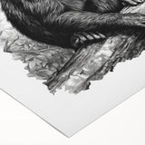 Rolled canvas wall art showcasing a whimsical monkey and ape design, featuring vibrant colors and playful expressions, ideal for children's room decor or wildlife enthusiasts.