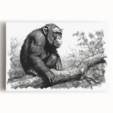 Vibrant stretched canvas wall art featuring playful monkey and ape designs in a colorful, contemporary style, perfect for adding a fun touch to any room decor.