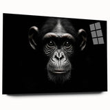 Colorful acrylic glass wall art featuring a playful monkey and chimpanzee design, displayed in a stylish side view, perfect for vibrant home decor.