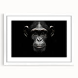 Framed wall art collection featuring a playful monkey, ape, and chimpanzee design in vibrant colors with a white mat, perfect for animal-themed decor.