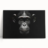 Stretched canvas wall art featuring a playful chimpanzee design, showcasing vibrant colors and intricate details, perfect for adding a whimsical touch to any room décor.
