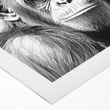 Colorful rolled canvas artwork featuring a playful monkey and chimpanzee design, perfect for animal lovers and home decor enthusiasts. Ideal for vibrant, nature-inspired interiors.