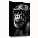 Charming wall art collection featuring a playful monkey and ape design, printed on acrylic glass with a sleek side view, perfect for adding a whimsical touch to any room decor.