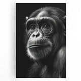 Stylish wall art featuring a vibrant design of a monkey and ape, showcasing a chimpanzee in a colorful and playful style, perfect for modern home decor.