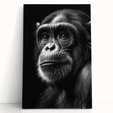 Vibrant wall art featuring a playful chimpanzee design on stretched canvas, showcasing rich colors and intricate details, perfect for animal lovers' decor.