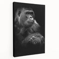 Stretched canvas wall art featuring a vibrant monkey and ape gorilla design, showcasing bold colors and intricate detailing, ideal for animal lovers and modern decor.