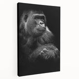 Stretched canvas wall art featuring a vibrant monkey and ape gorilla design, showcasing bold colors and intricate detailing, ideal for animal lovers and modern decor.