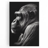 Colorful wall art canvas featuring a vibrant monkey and ape gorilla design, showcasing intricate details and bold colors, perfect for adding a playful touch to home decor.