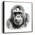 Framed canvas wall art displaying a vibrant gorilla and monkey design, featuring bold colors and intricate details. Ideal for animal lovers and modern decor.