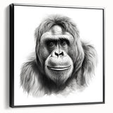 Framed canvas wall art displaying a vibrant gorilla and monkey design, featuring bold colors and intricate details. Ideal for animal lovers and modern decor.