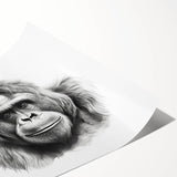 Colorful wall art print featuring an artistic depiction of a monkey and gorilla, showcasing vibrant hues and intricate details, ideal for enhancing modern home decor.