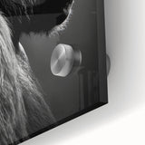 Close-up of a vibrant acrylic glass wall art piece featuring a monkey and ape gorilla design, showcasing intricate details and vivid colors, perfect for animal-themed decor.