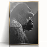 Framed wall art featuring a colorful monkey and ape gorilla design, set against a gold-accented background, showcasing vibrant details and textures. Perfect for animal lovers and modern decor enthusiasts.