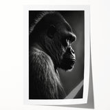 Vibrant rolled print showcasing a playful monkey and majestic gorilla design, ideal for jungle-themed decor, featuring rich colors and intricate details.