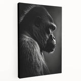 Stretched canvas wall art featuring a vibrant monkey and ape gorilla design, showcasing detailed colors and textures, perfect for animal lovers and modern decor enthusiasts.