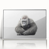 Framed acrylic wall art showcasing a vibrant monkey and ape gorilla design, featuring bold colors and intricate details, perfect for animal lovers and decor enthusiasts.
