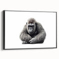 Framed wall art collection featuring a playful monkey and a majestic gorilla design on canvas, showcasing vibrant colors and intricate details, ideal for animal lovers and modern decor.