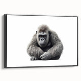 Framed wall art collection featuring a playful monkey and a majestic gorilla design on canvas, showcasing vibrant colors and intricate details, ideal for animal lovers and modern decor.