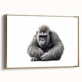 Framed wall art collection showcasing a striking design of a monkey and ape gorilla, featuring a gold frame and side view, perfect for modern decor.
