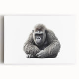 Vibrant stretched canvas wall art featuring a playful monkey and ape gorilla design, showcasing bold colors and intricate details, perfect for adding a whimsical touch to any space.